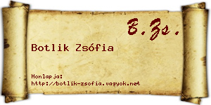Botlik Zsófia névjegykártya